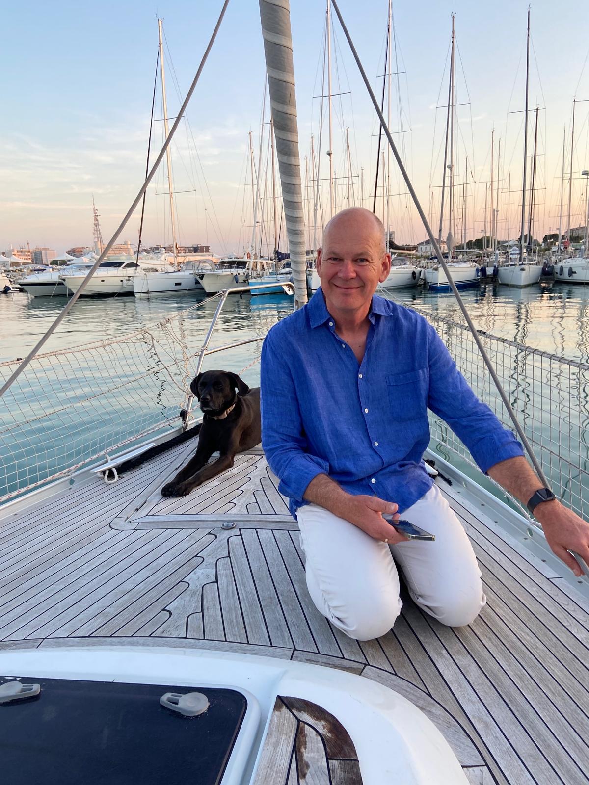 Sailor on a boat in the marina